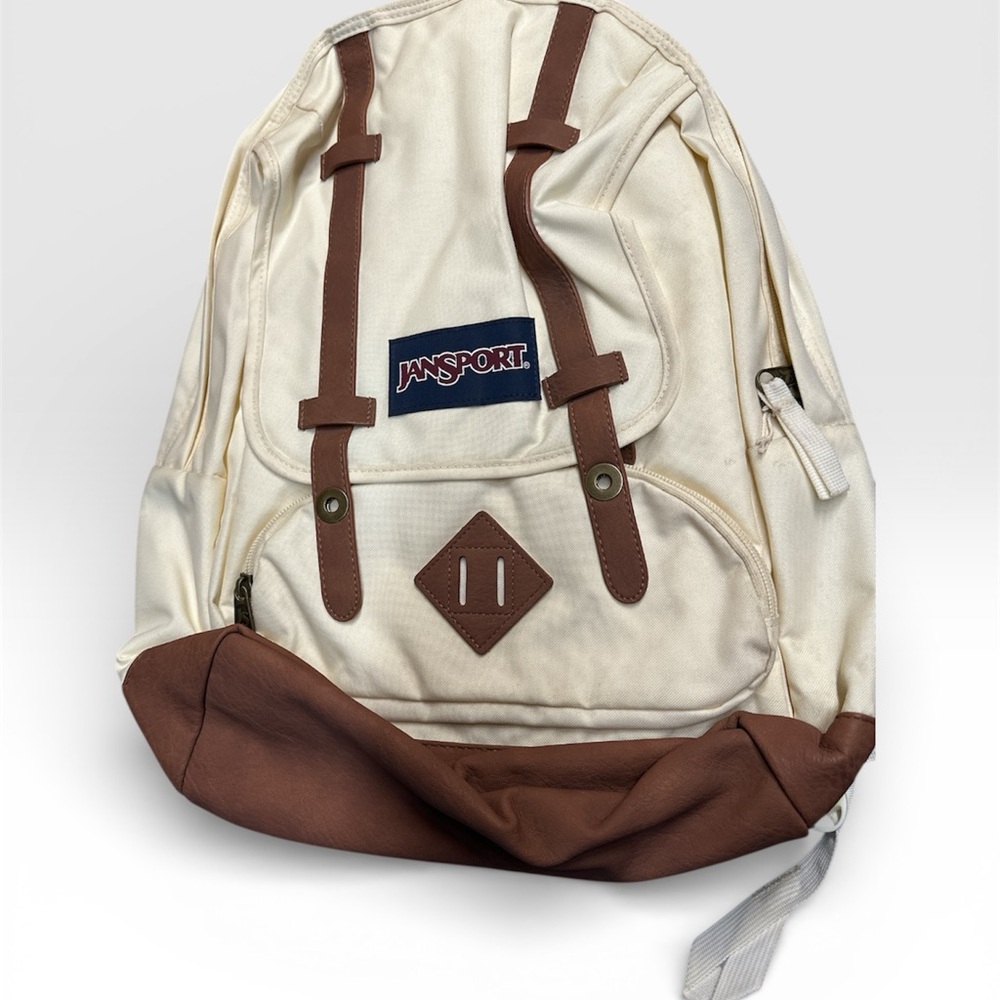 JanSport Classic Cream and Brown Backpack